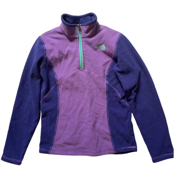North Face Glacier Purple Two-Tone Fleece Half-Zip Pullover • Size M (10/12) 🗣 - Picture 2 of 3